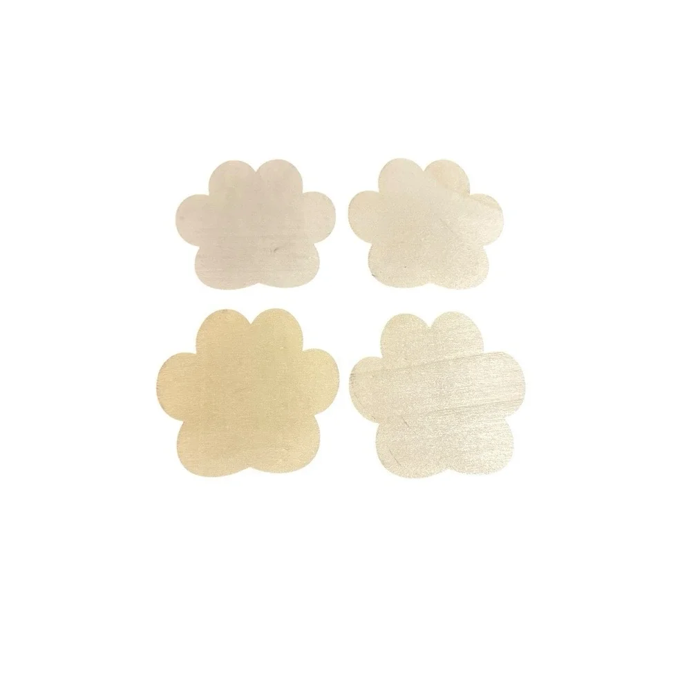 NEW wood paw‎ print coasters set of 4